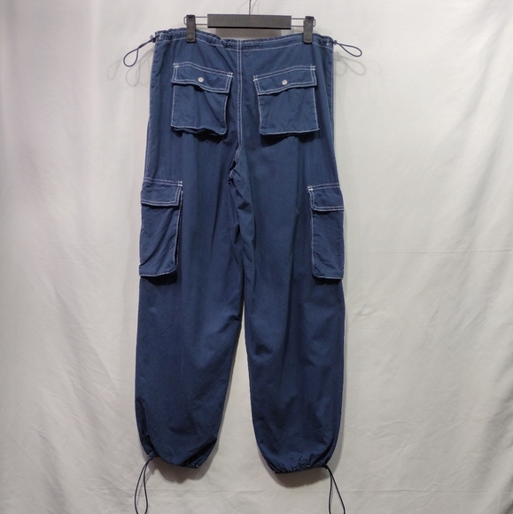 PacSun Cargo Baggy Parachute Pull-On Pants Womens XS Blue Streetwear Gorpcore - Picture 9 of 15